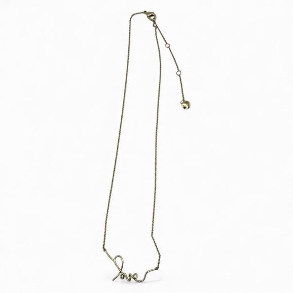 Stella & Dot Gold Tone “Love” Necklace in Script Writing - Picture 4 of 4